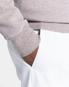 Sand Melange Half zip sweatshirt in Cotton Cashmere | Filatori