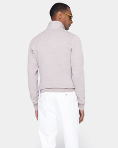 Sand Melange Half zip sweatshirt in Cotton Cashmere | Filatori