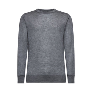 Maglia manica lunga Girocollo tinta unita Grigio Carbone Cashmere Seta | Filatori