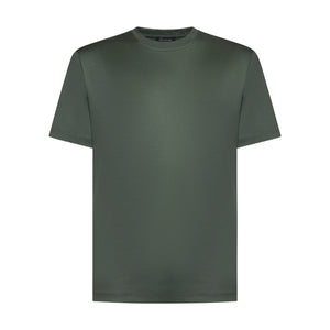 T shirt manica corta tinta unita Verde Militare 100% Cotone Supima Ultra-fine | Filatori