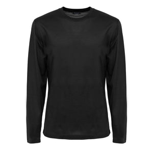 Black Long Sleeve T-Shirt 100% Egyptian Cotton | Filatori 