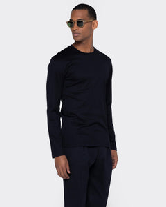 Black Long Sleeve T-Shirt 100% Egyptian Cotton | Filatori 